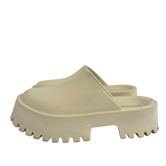 Jeffrey Campbell Womens Size 11 Cream Chunky Platform Mules Clogs - Picture 4 of 9